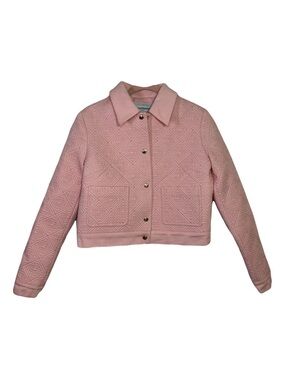 Women's Quilted Pink Cropped Jean Jacket